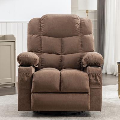 Oversized Heavy Duty Metal & Wood Frame Massage Rocker Recliner with Seat Heated Function, 2 Cup Holders and USB Charge Port