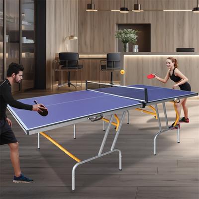 8FT Mid-Size Foldable Table Tennis, 2 Table Tennis Paddles & 3 Balls