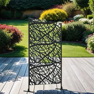 Decorative See Through Outdoor Privacy Screen with Branch Motif