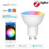 Tuya Zigbee 3.0 Smart Bulb RGBCW GU10 5W 9W Smart Home Led Lamp Light Via Smart Life Smartthings