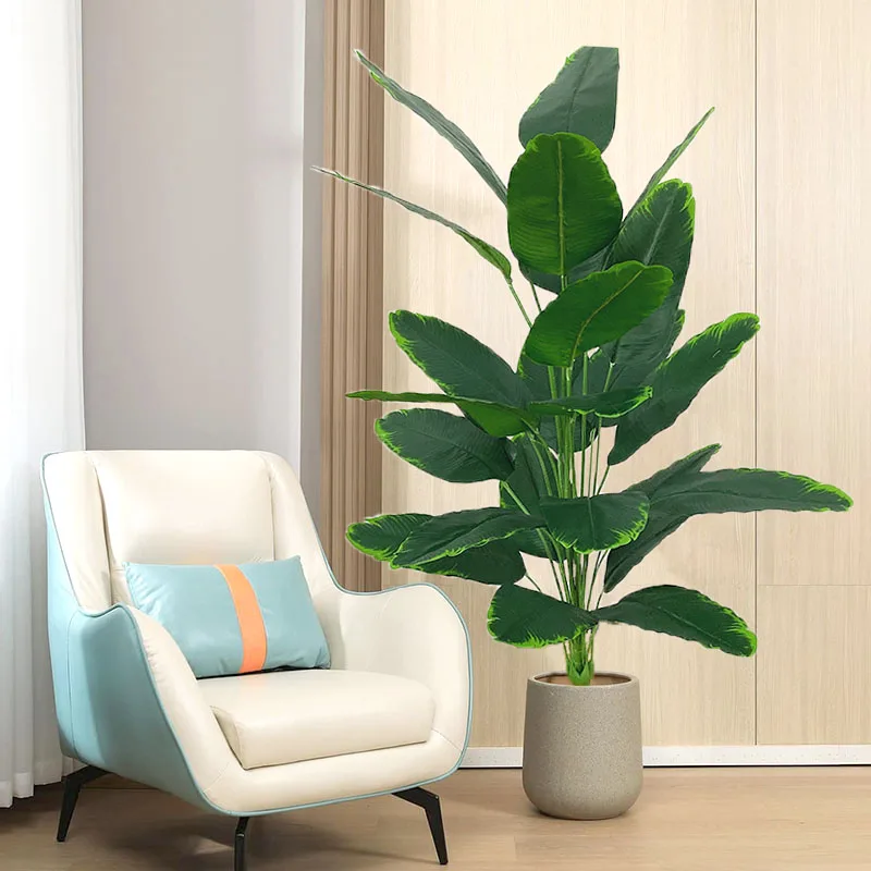 120cm 24 Blätter große tropische Bananen baum gefälschte Palmen pflanzen echte Berührung Strelizia Kunststoff Banyan Pflanze für Home Shop Büro Dekor