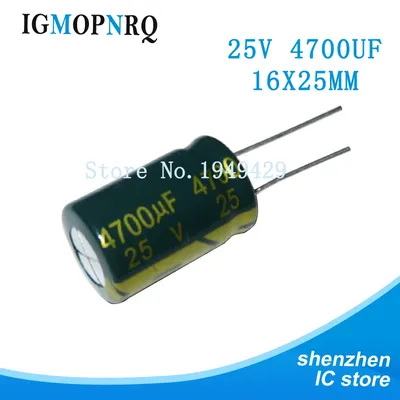 5 Stück 25V4700UF 16 * 25mm 4700UF 25V 16x25 25v4700 16 * 25 Aluminium-Elektrolytkondensatoren Image