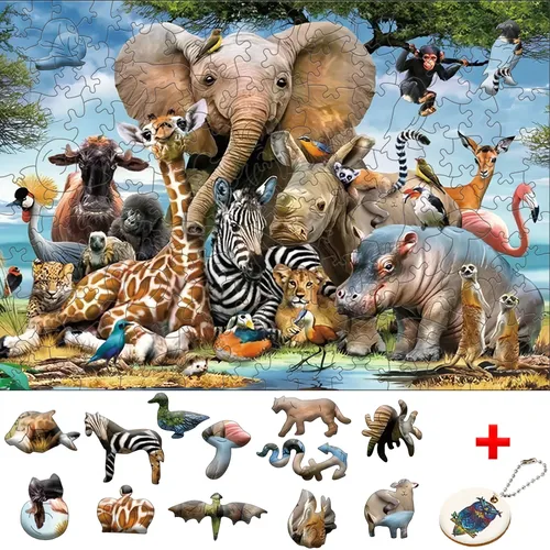 Holz Tier Puzzle DIY Gehirn Trainer für Kinder Erwachsene Hölle Schwierigkeit 3D Puzzle Spiel für