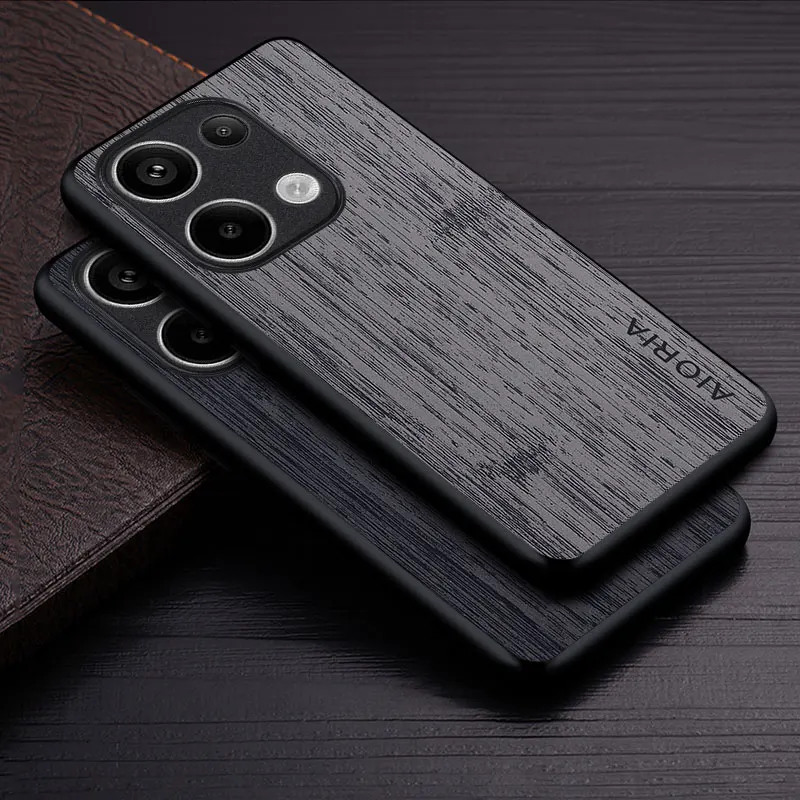 Fall für Xiaomi Poco M6 Pro 4G Funda Bambus Holz Muster Leder Telefon Abdeckung Luxus Coque für Xiaomi Poco M6 Pro 4G Fall Capa Image