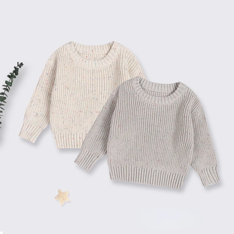Neue Winter Baby lose Pullover gestrickt Baby Mädchen Kleidung Rundhals ausschnitt Kind Kleinkind Mädchen Junge Pullover Baby Oberbekleidung Image