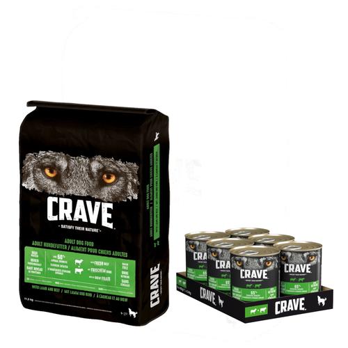 11,5kg Adult mit Lamm & Rind Crave Hundefutter Trocken + 6x400g Lamm und Rind Crave...