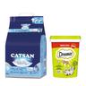 Prezzo speciale! 18 L Lettiera Catsan Hygiene plus + 2 x 350 g Catisfactions Mega Tub - 18 L (ca. 9 Kg) + Catisfactions Tonno