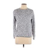 Ann Taylor Pullover Sweater: Gray Animal Print Tops - Women's Size Large Petite