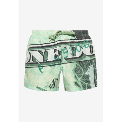 Printed Swim Shorts - Green - Moschino Beachwear