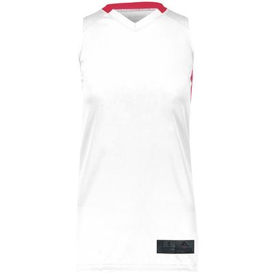 Augusta Sportswear 1732 Athletic Women's Step-Back Basketball Jersey T-Shirt in White/Red size Large | Polyester
