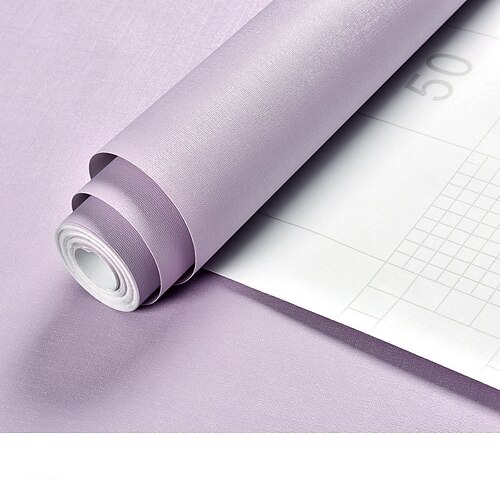 300 60 cm selbstklebende Tapete für das Schlafzimmer, wasserdicht und feuchtigkeitsbeständig, einfarbig, aufgearbeiteter Aufkleber, weißer Hintergrund, Wanddekorationstapete Image