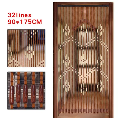 Bamboo Bead Curtain For Doorway String Door Curtains Beaded Wooden Curtain