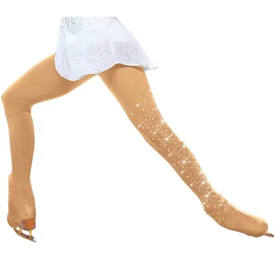 Rhinestone Figure Skating Pantyhose Adult Children Gymnastics Leotard Ice Skating Pants Socks Girls