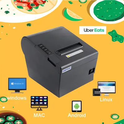 HSPOS 80mm Ubereats Printer Pos Receipt Thermal Printer Bluetooth WIFI Ethernet Compatible with Uber