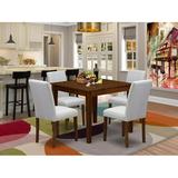 5 Piece Set For Small Spaces Includes A Square Modern Dining Table And 4 Parson Kitchen Chairs 36X36 Inch
