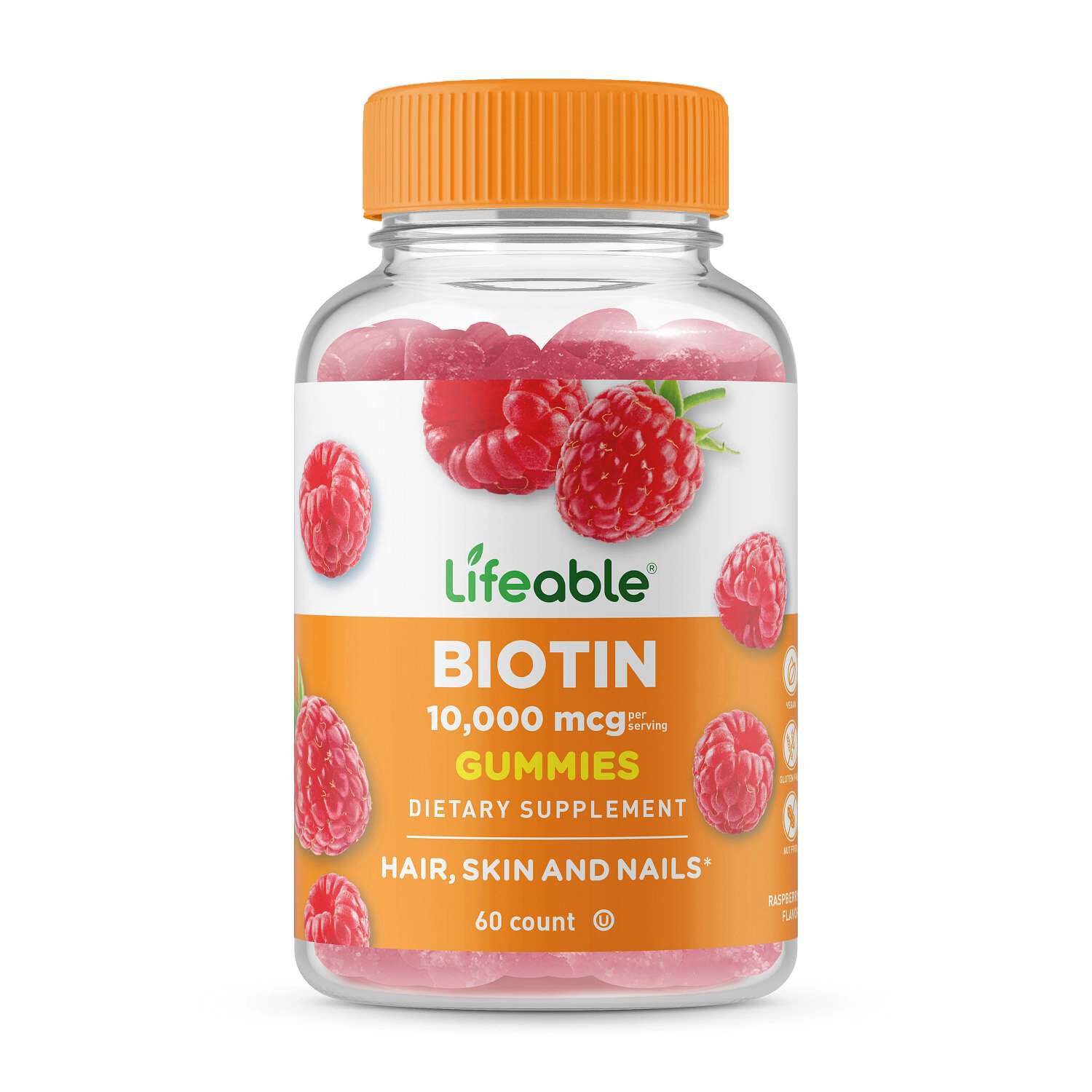 Biotin 10000Mcg Vegan - 60 Gummies (30 Servings)