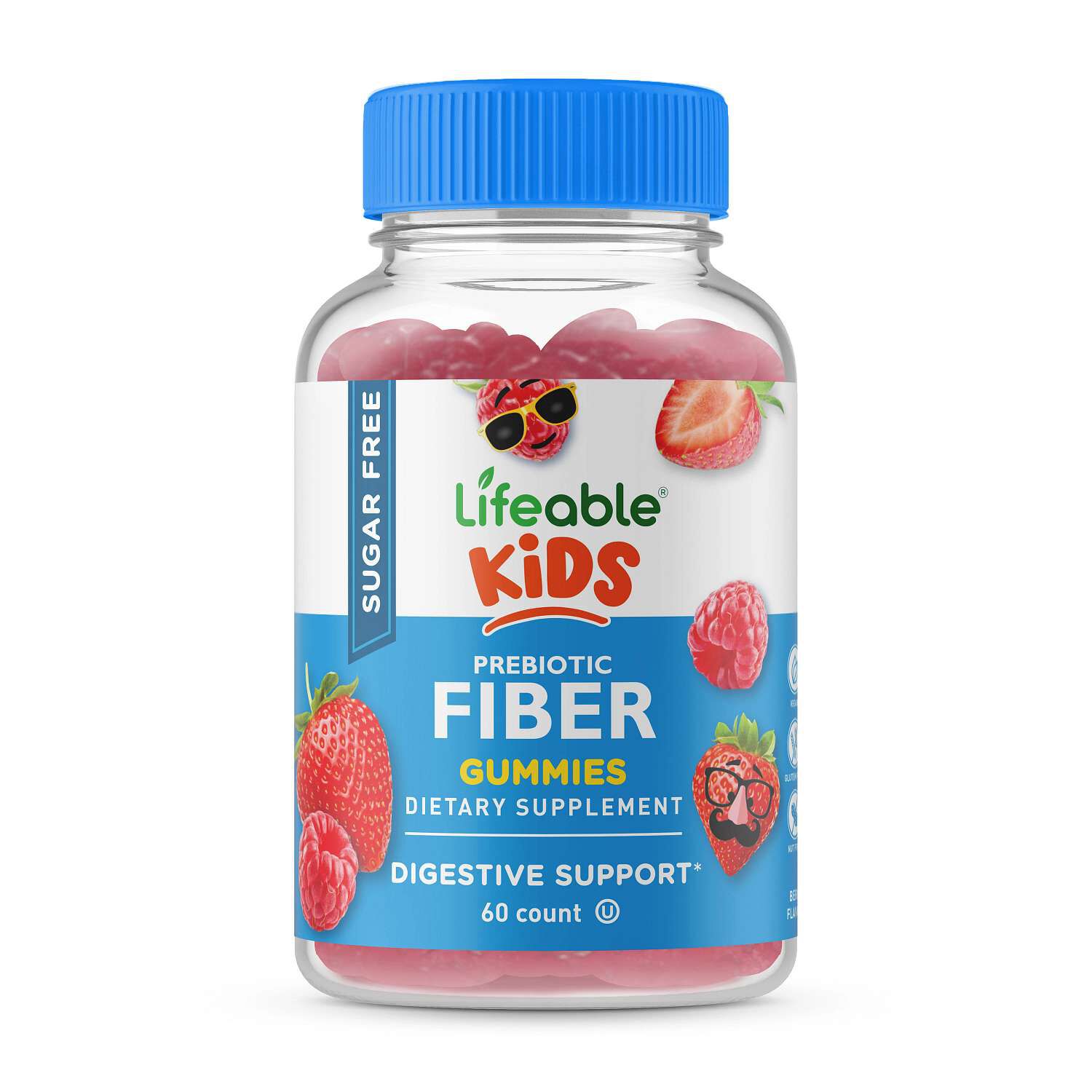 Kids Sugar Free Prebiotic Fiber Vegan - 60 Gummies (60 Servings)