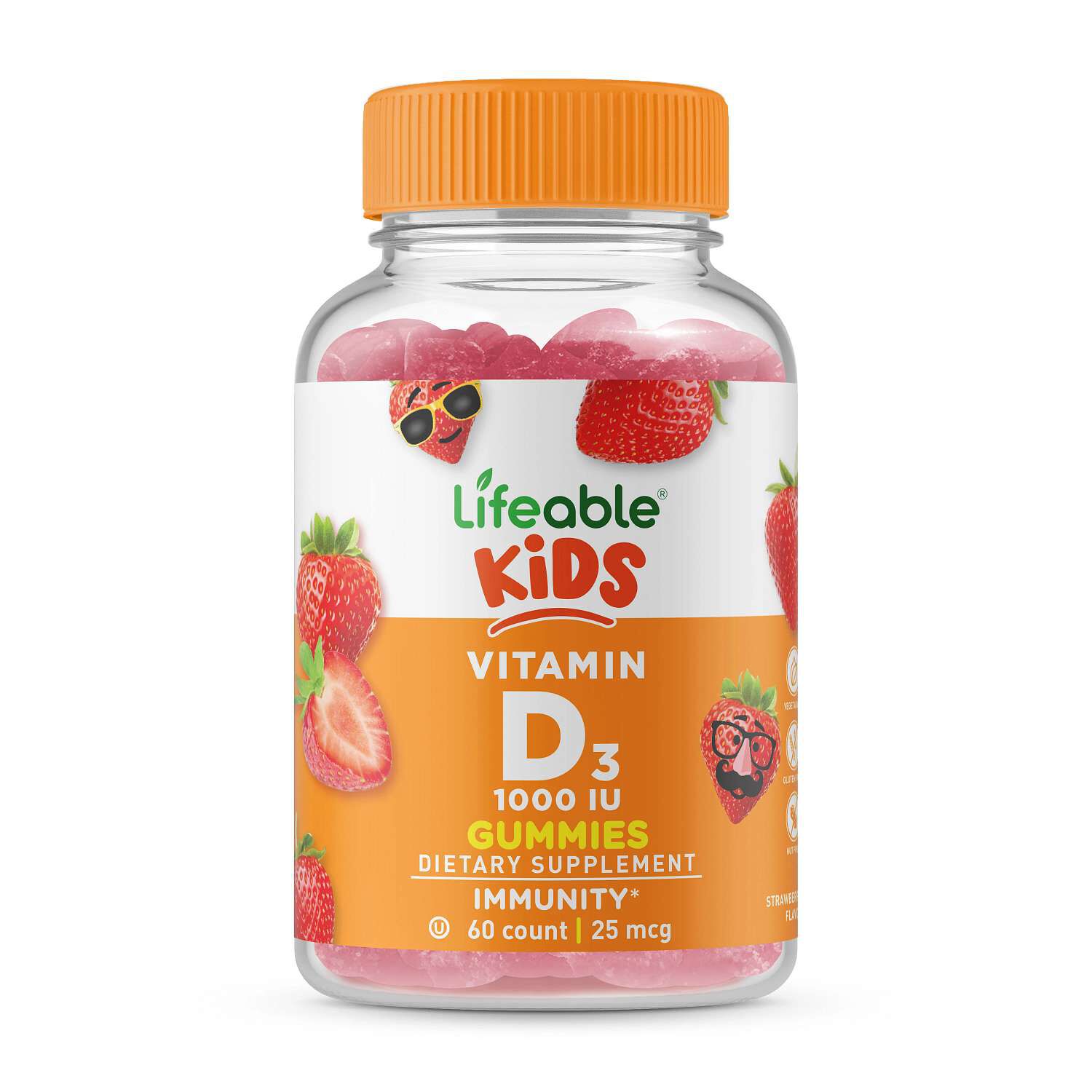 Kids Vitamin D3 1000Iu Vegan - 60 Gummies (30 Servings)