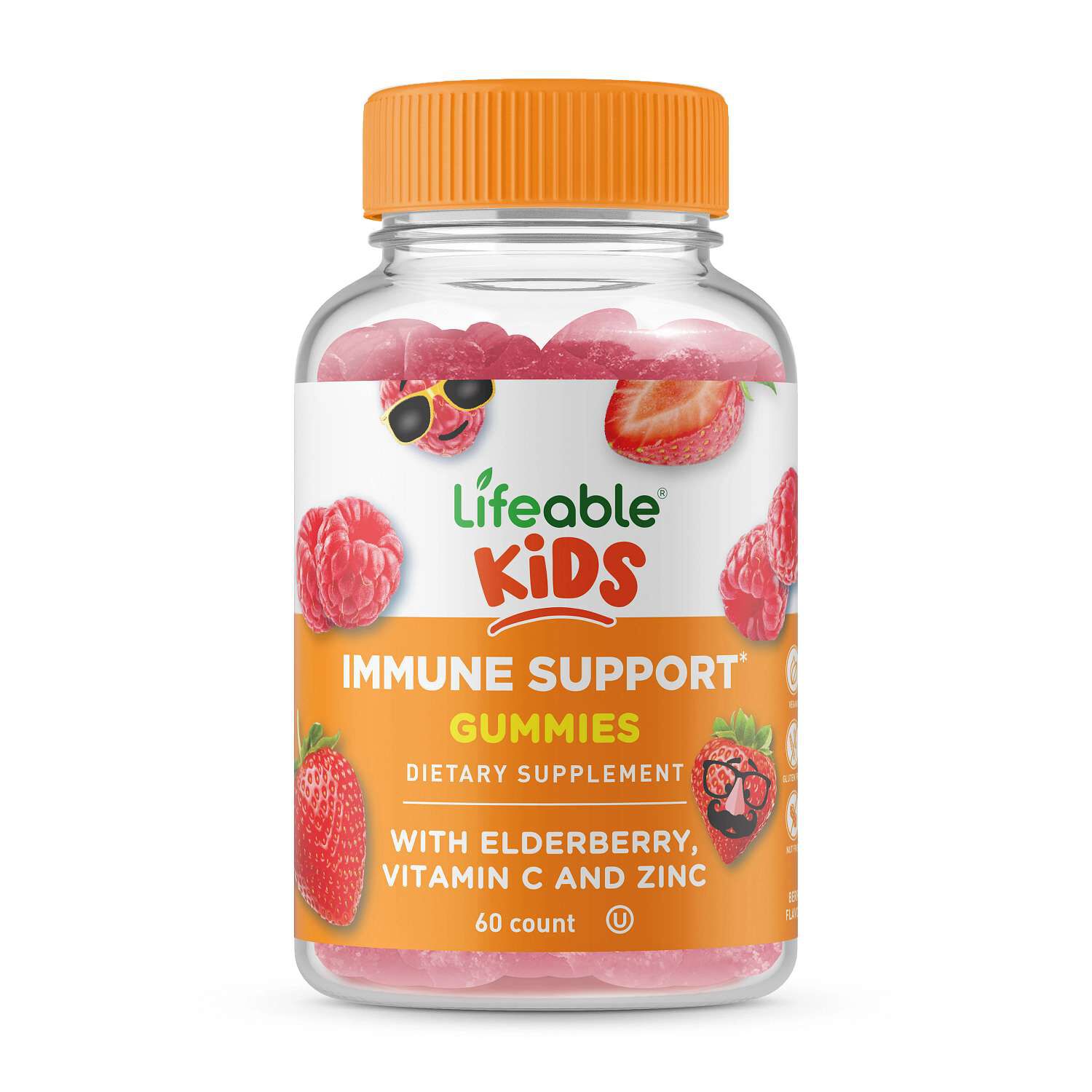 Kids Immune Support with Elderberry Vitamin C - 60 Gummies (30 Servings)
