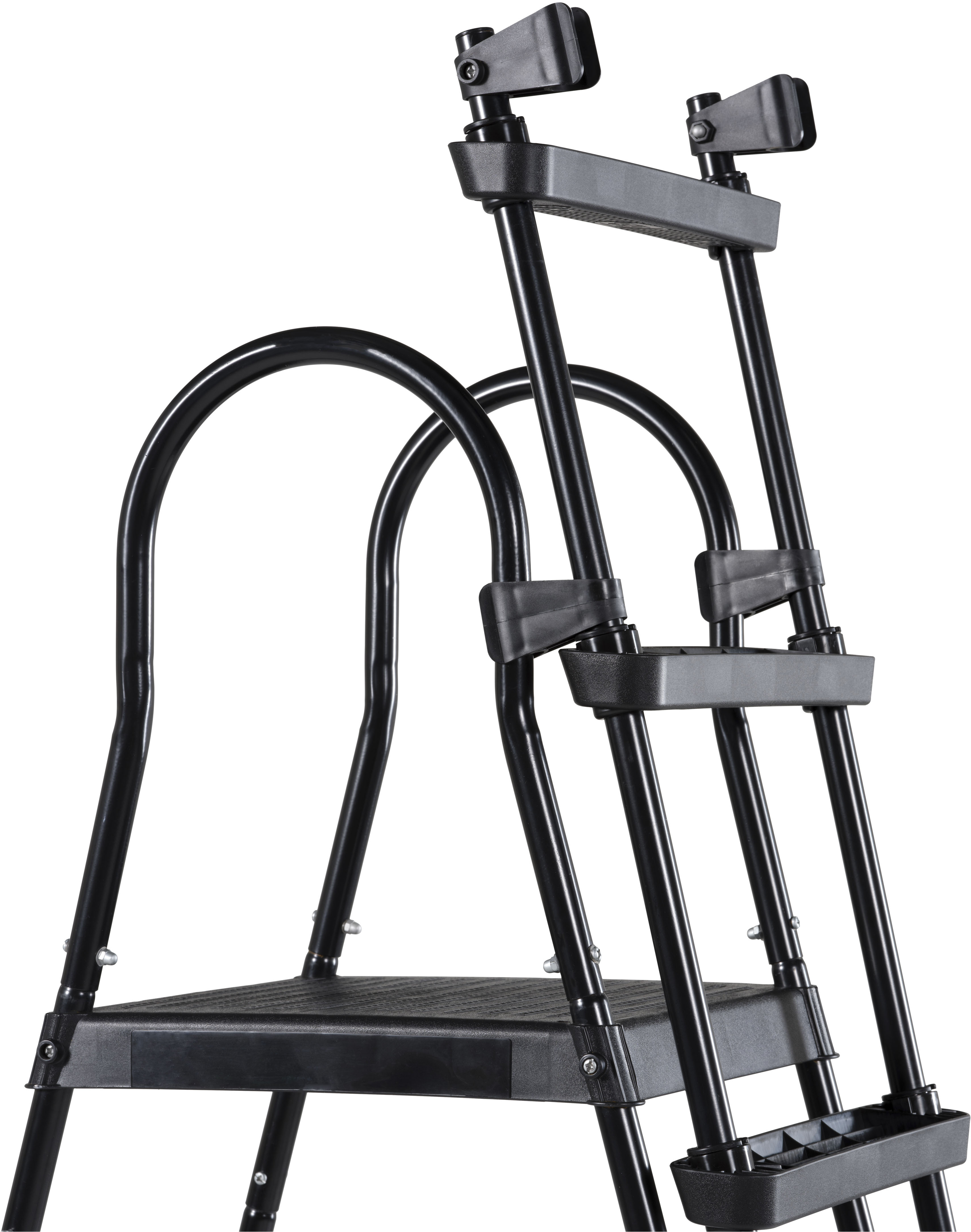 Poolleiter EXIT "für Rahmenhöhen 108-122 cm, schwarz", schwarz, B:114cm H:178cm L:77cm, Kunststoff, Metall, Leitern, mit Anti-Rutsch-Sprossen Image