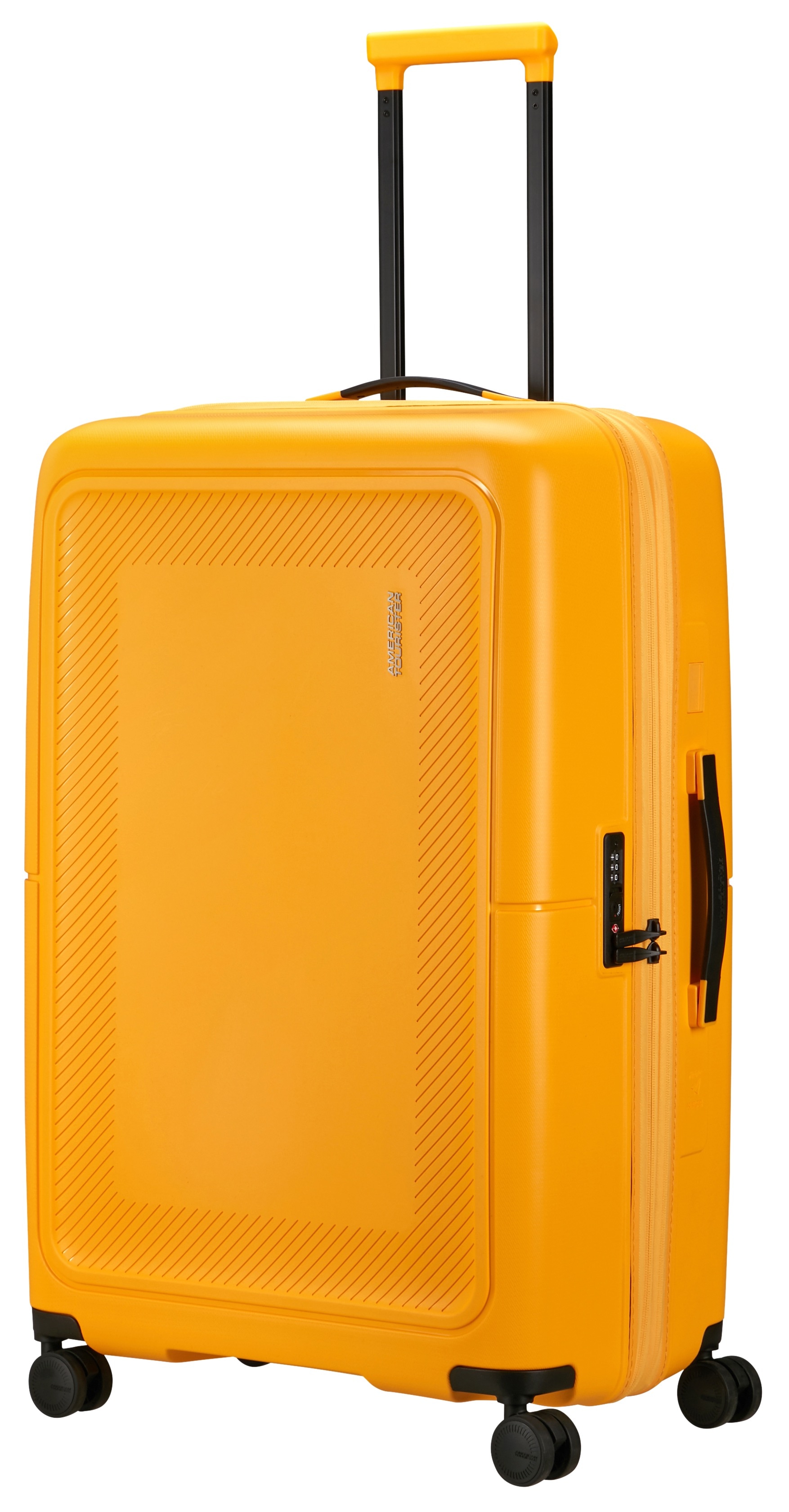 Hartschalen-Trolley AMERICAN TOURISTER "DASHPOP 77", Gr. B/H/T: 50 x 77 x 33 104, gelb (golden gelb), Polypropylen, Koffer, Koffer groß Reisekoffer TSA-Zahlenschloss Aufgabegepäck Image