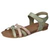 Riemchensandale MUSTANG SHOES, Damen, Gr. 41, grün (oliv, taupe), Lederimitat, klassisch, Schuhe, Sommerschuh, Sandalette, Klettschuh, mit Klettverschluss-Riemchen