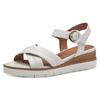 Sandalette TAMARIS, Damen, Gr. 38, weiß, Leder, elegant, Schuhe, Sommerschuh, Sandale, Keilabsatz, mit 2 cm Plateau