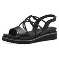 Sandalette TAMARIS Gr. 35, schwarz Damen Schuhe Sandaletten Sommerschuh, Sandale, Keilabsatz, mit vielen Riemen