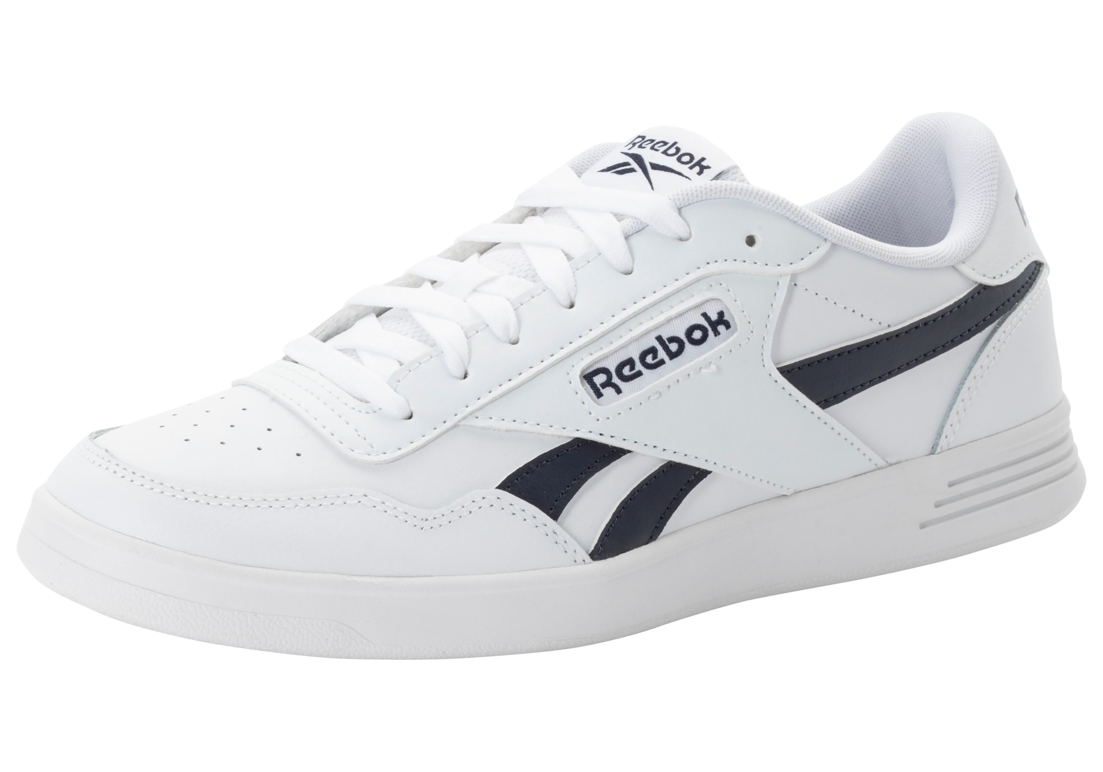 Sneaker REEBOK CLASSIC "REEBOK COURT ADVANCE", Damen, Gr. 39, blau (weiß, navy), Leder, Synthetik, Schuhe Sneaker