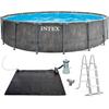 Rundpool INTEX "»Framepool« Greywood 549x122 cm", grau, B:457cm H:122cm, Schwimmbecken, inkl. hochwertiger Solar Matte(Poolheizung)