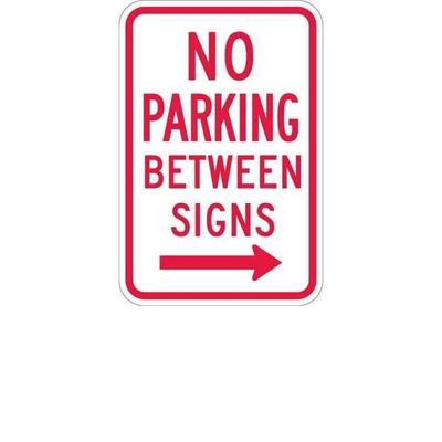 Lyle No Parking Between Parking Sign,18"x12" T1-1051-EG_12x18 - 1 Each