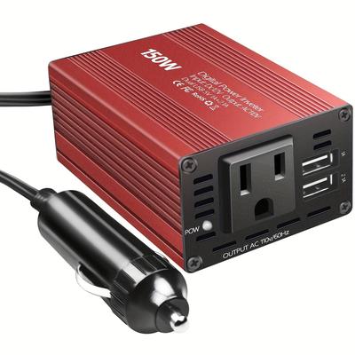 150w Car Power Inverter 12v To 110v Ac Converter Vehicle Adapter Plug Outlet With 3.1a Dual Usb For Laptop Computer