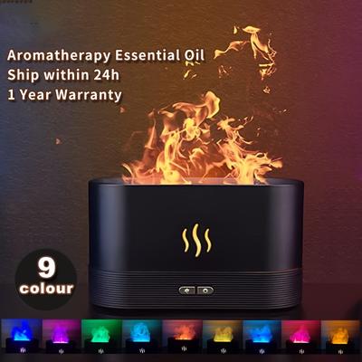 Simulation Flame Ultrasonic Humidifier, Aromatherapy Diffuser, 9 Colors Lighting Diffuser, Usb Free Filter Essential Oil Diffuser Air Freshener For Bedroom