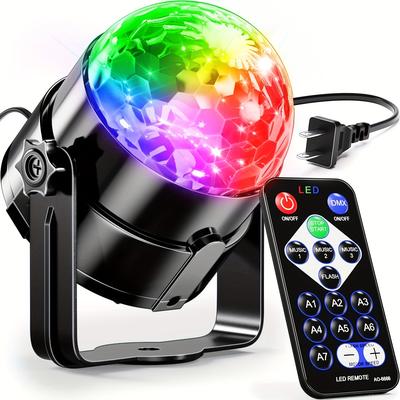 Disco Ball Dj Lights, Party Lights Sound Activated Rgb Rotating Stage Strobe Lamp With Wireless Remote For Graduation Birthday Wedding Zumba Summer Decorations Bar