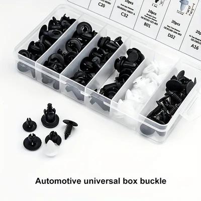 100pcs Universal Car Fastener Clips - 6 Different Types Of Plastic Buckles For Secure Fastening