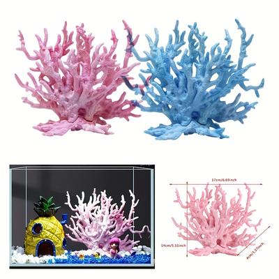1pc Vibrant Underwater Coral Decor For Aquariums - Realistic Artificial Coral Plant Ornament For Fish Tanks