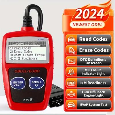 Ms309 Universal Obd2 Scanner Check Engine Fault Code Reader, Fault Codes Clear Cvn Diagnostic Scan Tool Lx0e