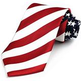 1pc Men's Flag Stars & Stripes Red White And Blue Necktie Neckwear Stripe Ties With 3.14" (8cm), Ideal Choice For Gifts