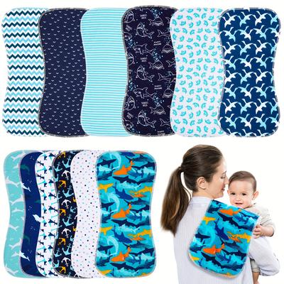 3pcs Burp Cloths For Baby Boys, Cotton Large Size Extra Absorbent Soft Burping Rags Spit Up Cloth Sets For Newborn