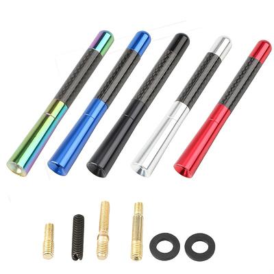 12cm/4.72in Car Signal Receiver Universal Multi-color Carbon Fiber Antenna, Red Blue Black Silvery Colorful Auto Accessories