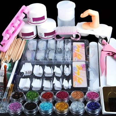 23 In 1 Acrylic Nail Kit For Beginners 12 Color Glitter Acrylic Powder White Clear Acrylic Powder Nails Extension Professional Nails Kit Acrylic Set Manicure Tools Acrylic Supplies For Women