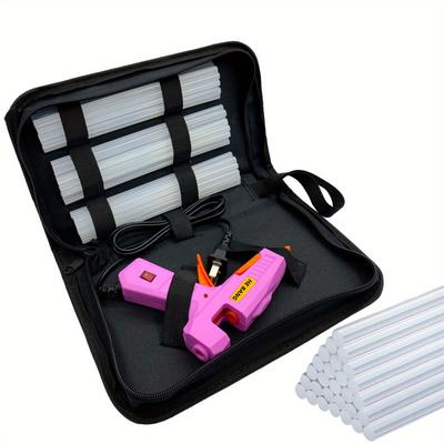 1 Set Hot Glue Gun Kit With 30pcs Glue Sticks, Mini Hot Melt Glue Gun With Carrying Case For Crafts, School Diy Arts, And Home Repair (30watts, Pink)