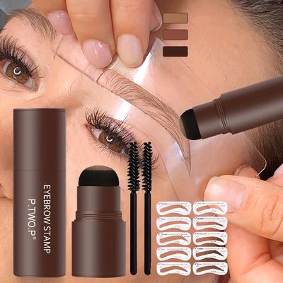 Professional 1 Step Eyebrow Stamp Shaping Set, Eyebrow Enhancer Waterproof Makeup For Women, Eyebrow Templates Tools