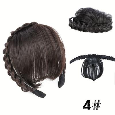 New Hair Accessories With Bangs Braids Headband Hair Extension High Temperature Synthetic Fiber Fake Hair For Women Daily Use