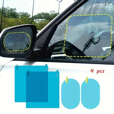 4pcs Car Rearview Mirror Films Anti-rain Fog Water...