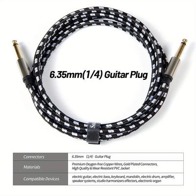 Instrument Cable With Golden Color Premium 6.35mm ...