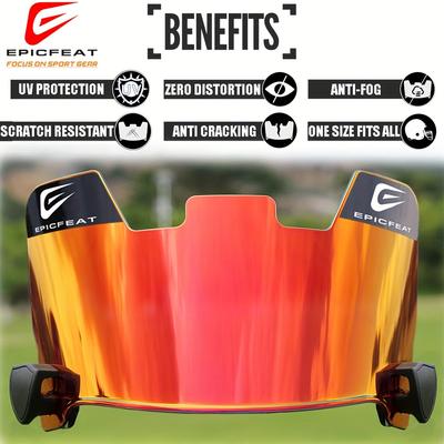 1pc Football Helmet Visor - Professional Protection & Electroplated Sunshade Uv Shield - Universal Fit For Teens & Adults
