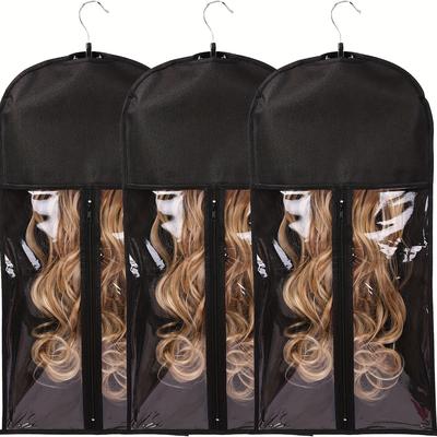 Store And Style Your Hair Extensions With This Convenient Satin Storage Bag And Hanger - Perfect For Travel!