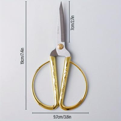 1pc Kitchen Scissors 2cr13 Stainless Steal Golden Dragon And Phoenix Relief Design Scissors, Shears Household Traditional Scissors For Sewing, Art Craft, Food Paper Cutting