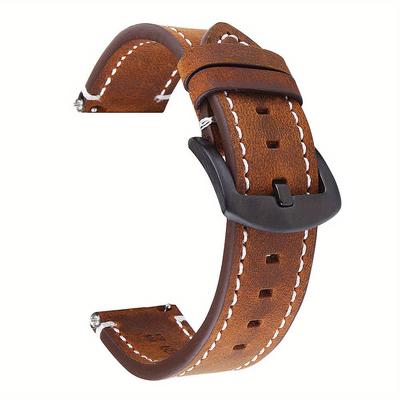 Leather Watch Band, Quick Release Strap, Retro Top Layer Cow Leather, Switch Spring Bar, 20mm, 22mm, 24mm Black Buckle, Ideal Choice For Gifts